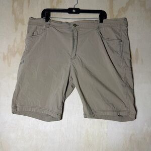 Hawke&Co Cargo Short Pants Mens 40 Beige Khaki Mid Rise Zip Fly Pockets Casual